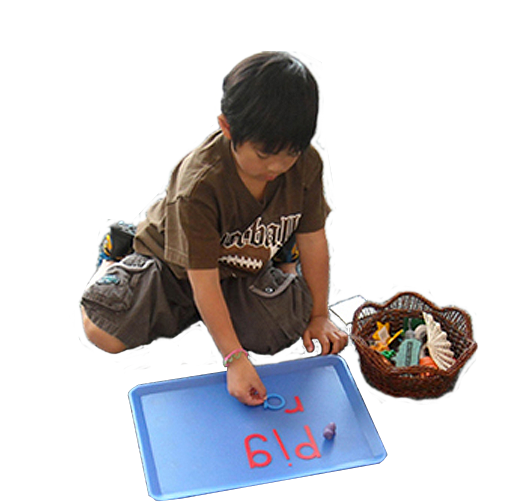 Photo of playing with alphabet